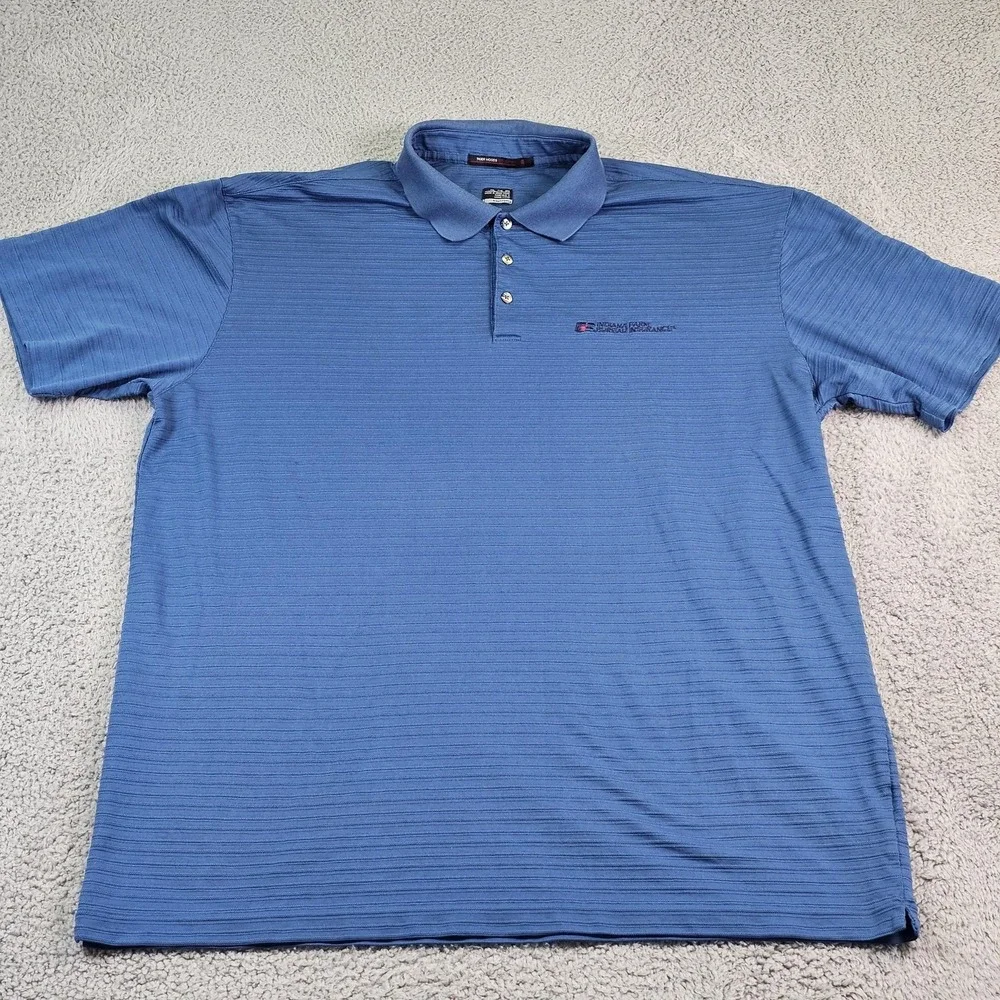 Nike Tiger Woods Polo Shirt Mens 2XL Blue Golf Indiana Farm Bureau 267018-442